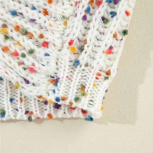 White Confetti Reversible Twist Sweater - Picture 9 of 16